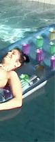 Girl on air mat naked
