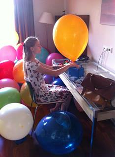 Mishel pops balloon fetish video