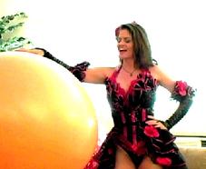 Lisa Chest on beachball naked