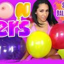 Payton Renee blow pops balloon