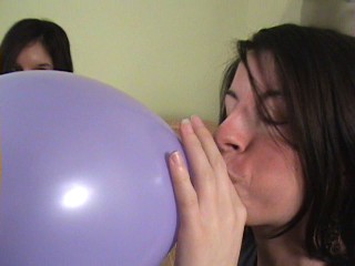 Tiffany and Brittany with balloons